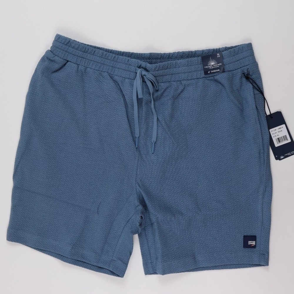 Vintage Summer Performance Shorts V46914 Denim Blue Textured XL NWT